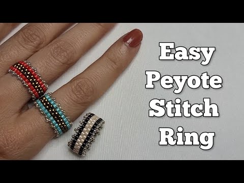 Learn basic Peyote stitch ring 👌 Step by Step Tutorial 