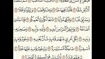 سورة عبس (٢٤-٤٢) للشيخ المقرئ عبدالقادر العثمان ..