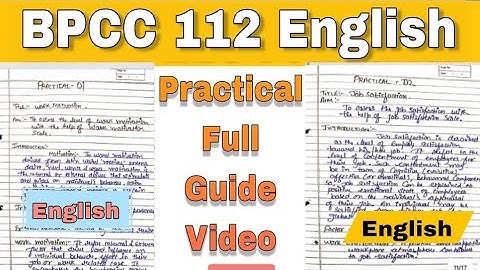 BPCC 112 English Practical File | Work Motivation + Job Satisfaction | BAPCH | kapildharad