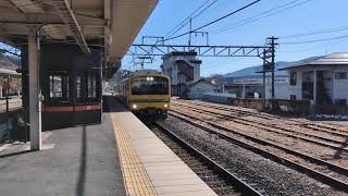 [回9737M][E131系800番台N6編成新津出場配給に伴う牽引機送り込み]E493系ｵｸ01編成が沼田駅3番線を通過