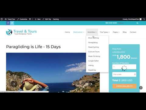 Overview Of Travel Tour WordPress Theme | Travel And Tour Agency Website