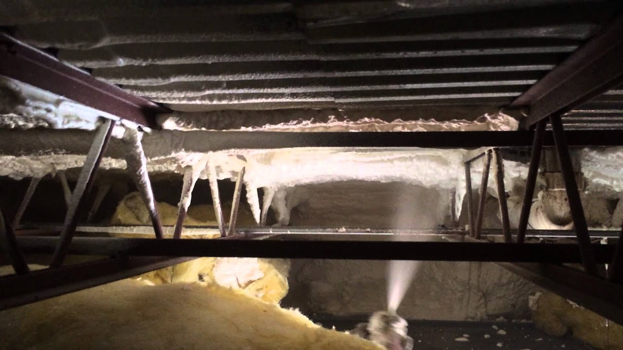 Closed Cell Polyurethane Foam Applied to Metal Roof Deck YouTube