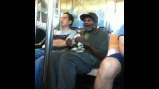 Funny panhandler in NYC subway