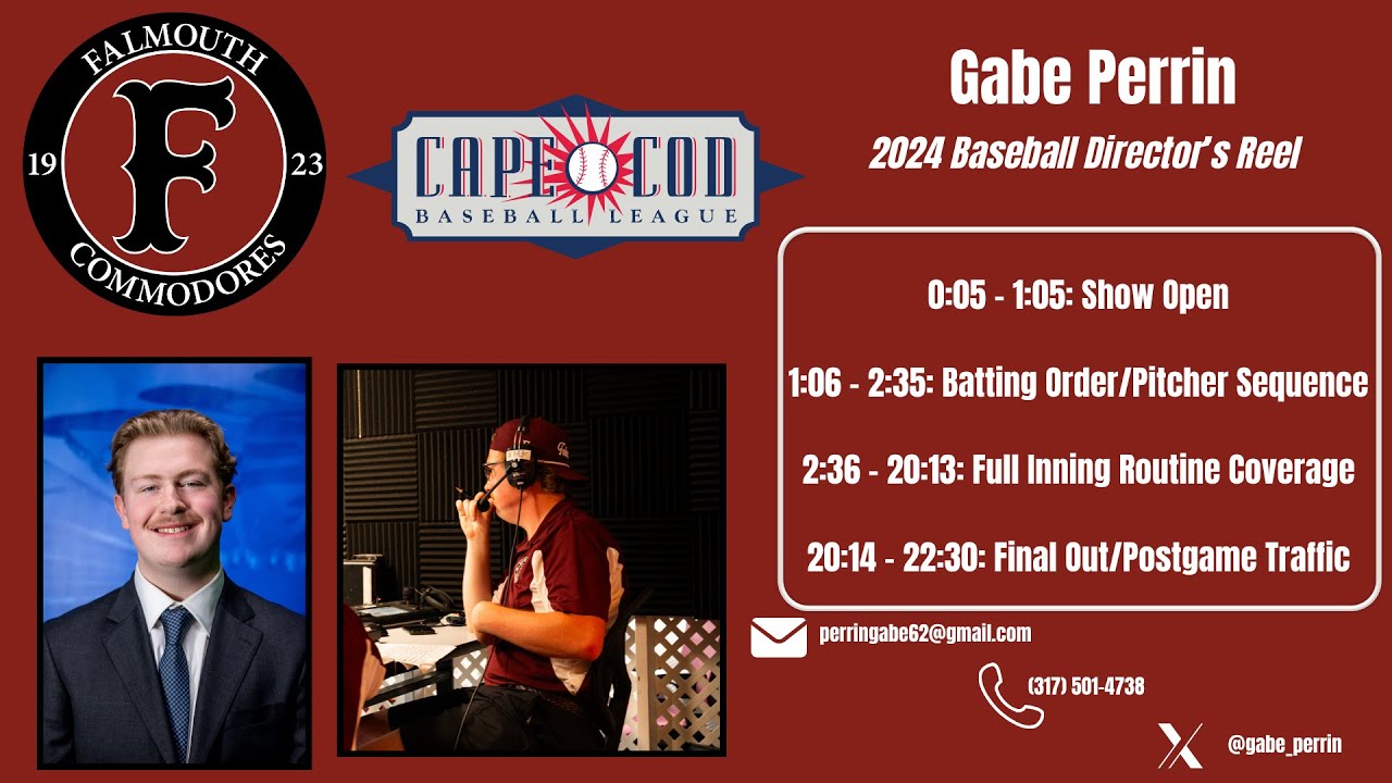 Gabe Perrin - 2024 Baseball Director's Reel - Falmouth Commodores - YouTube