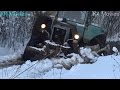 MTZ 82 , Road freezing in forest ,4x4 , Winch power