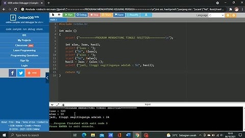 Program Menghitung Tinggi Segitiga Menggunakan Bahasa C