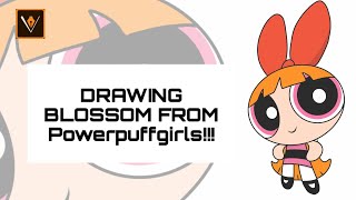 Drawing blossom from powerpuffgirls on my phone! || cartoon network || screenshot 2