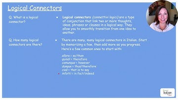 What Is a Logical Connector? | Italian Grammar Fundamentals: Unit 2 - Module 2.8 - Lesson 3