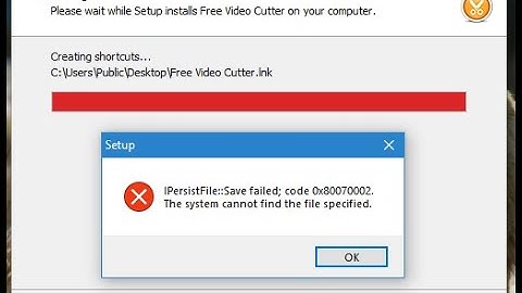 IPersistFile::Save Failed code 0x80070002 the system cannot find the file specified