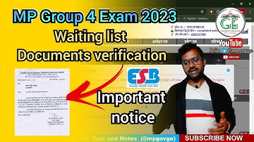 MP Group 4 waiting list documents verification🔥 mp group 4 new documents verification #mpgroup4