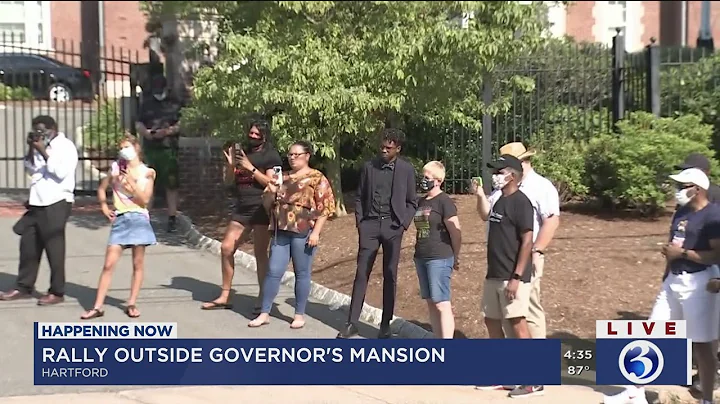VIDEO: Protesters rallying outside of Governor Lamont's mansion