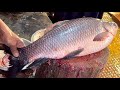 Amazing cutting skills  giant rohu fish cutting  chopping by expert fish cutter