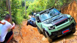 Land Rover Defender 3.0L Turbo Vs Jeep Wrangler And Gwm Tank 300 2.0L Turbo Extreme Off-Road Driving