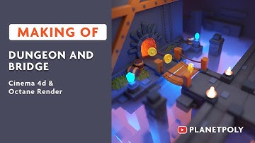 Dungeon and Bridge | Lowpoly 3d Modeling Timelapse Tutorial | PlanetPoly