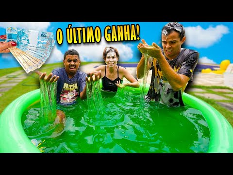 O ÚLTIMO A SAIR DA PISCINA DE SLIME VENCE! - MUITO NOJENTO!