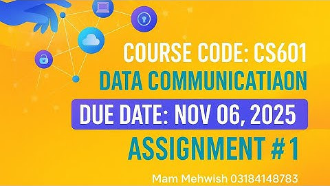 CS601 – Data Communication | Assignment #1 Solution (Due Nov 06, 2025)