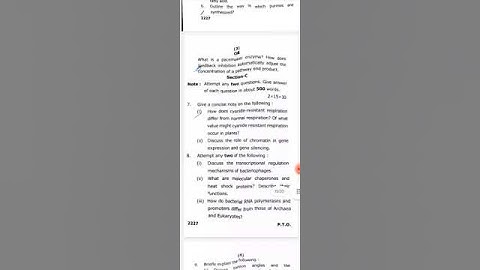 RMLAU MSc Botany Paper 4 Plants Physiology and Biochemistry and Fundamental processes PYP #rmlau