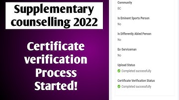 🔴Live|Supplementary Counselling 2022|Certificate Verification process Started|Vincent Maths|