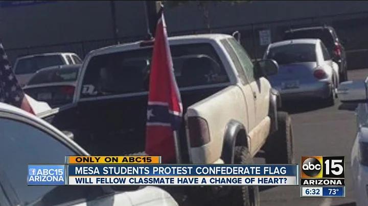 Mesa high school students protesting confederate flag