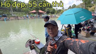 ✅ 55 cần thủ câu cá chép, cá rô phi bự ở cái hồ view rất đẹp | DUY FISHING SAI GON