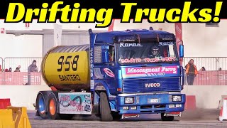 Drifting Trucks Show! - Iveco Turbostar 190-48 Cisterna, Scania 142 & 144L - V8 Engine Sound 💪