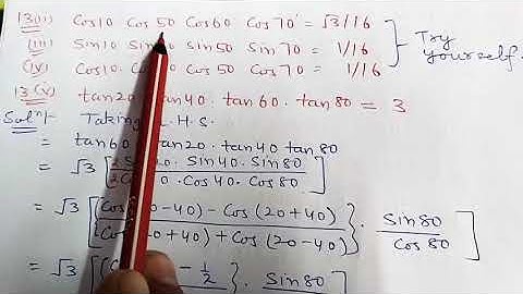 Class 11 Exercise 3.7 Question 12-14 Trigonometry Elements of Mathematics