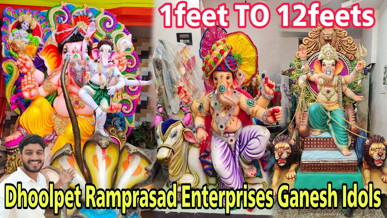1feet TO 13feets 50 Unique Models In Ramprasad Enterprises Dhoolpet Ganesh Idols🤩😱 || Vinay Kanna