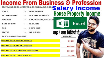 How To Make Income Tax  Computation In Excel Sheet | How To Make ITR Computation Sheet