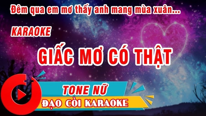 GIẤC MƠ CÓ THẬT KARAOKE (TONE NỮ THẤP) - ĐẠO CÒI KARAOKE