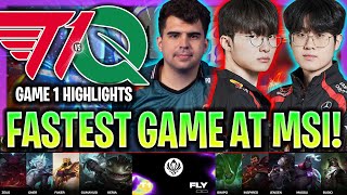 T1 WITH THE FASTEST GAME AT MSI ONCE AGAIN! | T1 vs FLY Game 1 HIGHLIGHTS PLAYIN MSI 2024