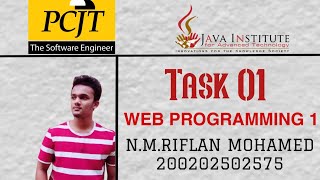 Task 01 | Web Programming 01 | Java Institute | Riflan Mohamed