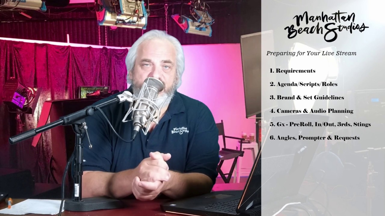 Preparing for a Professional Live Stream. Broadcast Quality on YouTube, Facebook Live, Twitch & More