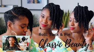 Simple Wash Day Style For Natural Hair | Roll, Tuck' N' Pin Updo