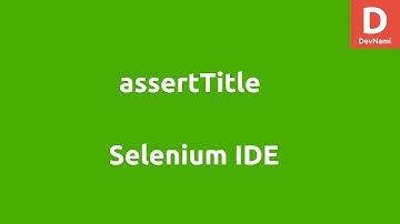 Selenium IDE assertTitle