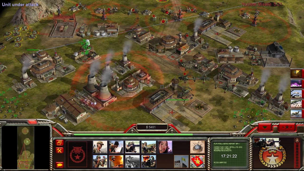 C&C Generals Zero Hour: Rise of The Reds Mod - Intense China 1v3 USA ...