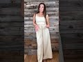 SOLY HUX Women's 2 Piece Outfit Square Neck Crop Tank Top and Drawstring Wide Leg Flowy Pants SetSOL