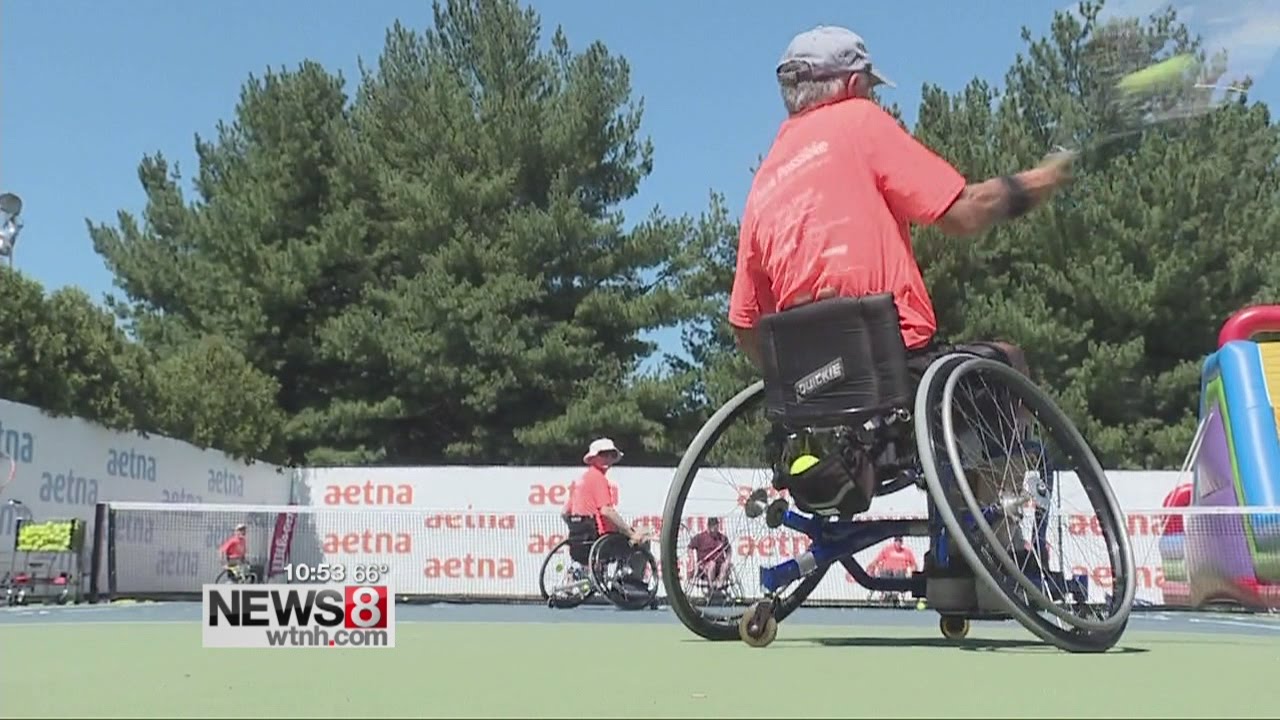 Wheelchair athletes compete in "Adaptive Tennis" at Connecticut Open