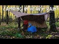 Camping in Heavy Rain Under a Tarp