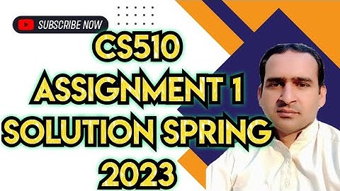 Cs510 Assignment 1 Solution Spring 2023