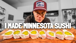 My first time eating Pickle Roll Ups MINNESOTA SUSHI FOOD VLOG