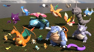 POKEMON Size comparison 3D | Gen-1 Pokemon 3d Animation Size Comparison