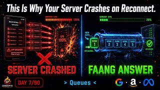 DSA Day 7/90: Why Your App Crashes When It Reconnects - Queues Fix It Instantly | Concepts Fire screenshot 4