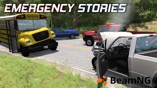 Emergency Stories 5 short Stories  Beamng Drive  School Bus Vs Pickup