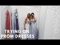 TRYING ON PROM DRESSES!