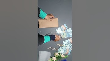Menyusun buket uang 10 lembar #buketuang #moneybouquet #tutorialbuketuang #moneybouquettutorial