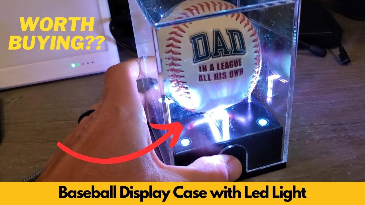 Leshein Baseball Display Case with Led Light, Acrylic Baseball Case for ...
