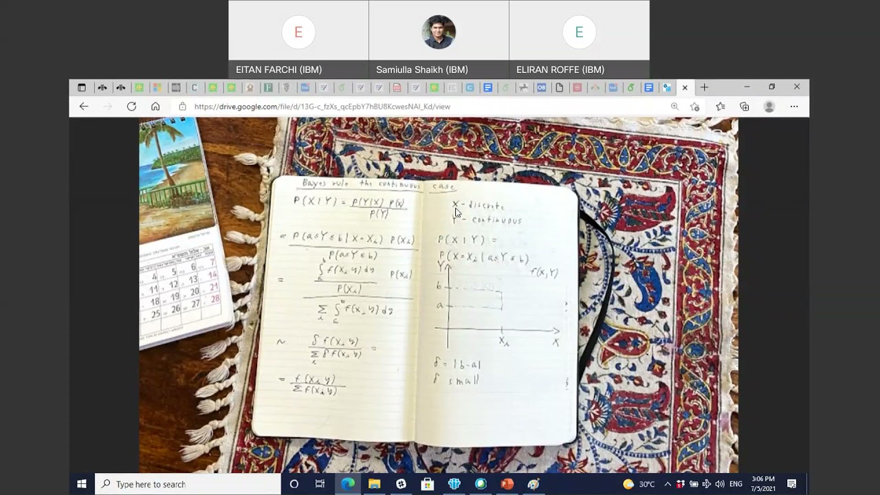 Continuous version of Bayes rule