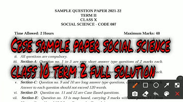 cbse sample paper class 10 social science term 2 2021 22 full solution