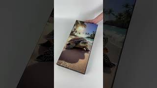 Custom Marine Edition Glass & Wood Backgammon | "The Sea Turtle" Journey | Bespoke Oceanic Art