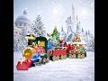 3 Pieces Disney Christmas Holiday Themed Train Set with LED Lights and Plays Music